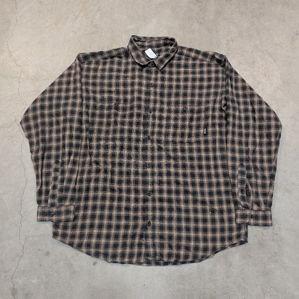 Patagonia Buckshot Shirt Mens L Plaid Brown Button Up Pockets Outdoor Nature